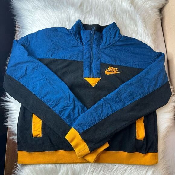NIKE BLUE AND ORANGE POLAR FLEECE HALF ZIP SWEATSHIRT Size XS - Picture 8 of 13